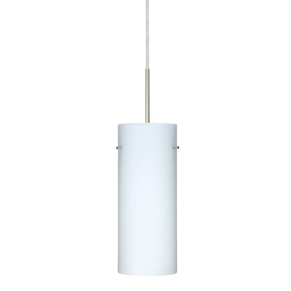 Besa Lighting Stilo 10 Cord Pendant, Opal Matte, Satin Nickel Finish, 1x100W Incandescent 1JT-412307-SN - main